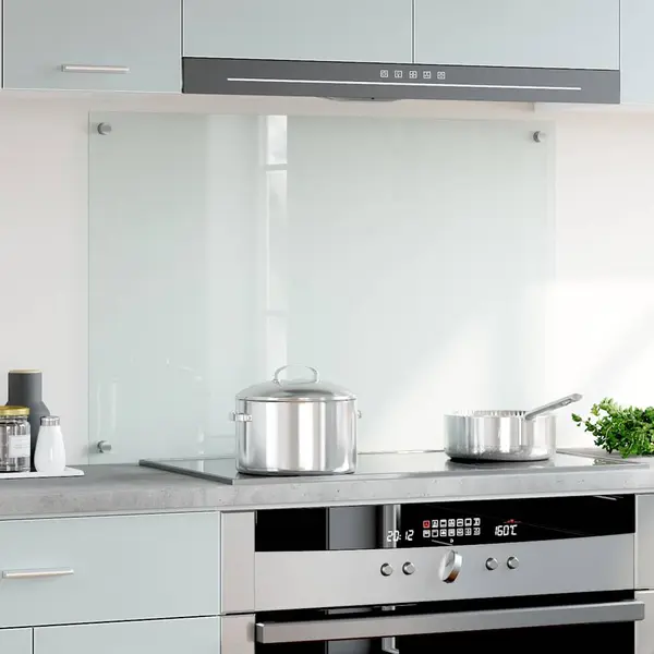 VidaXL Kitchen Backsplash Heat-resistant Scratch-resistant Kitchen Decor Wall Panel System Tile Splash Guard Transparent 90x60cm Tempered Glass thumbnail