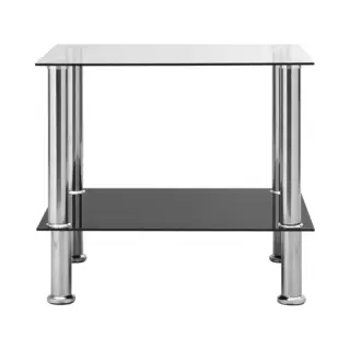 VidaXL Side Table Transparent 45x50x45 Cm Tempered Glass