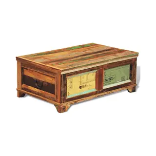 VidaXL Salontafel Met Opbergruimte Vintage Stijl Gerecycled Hout