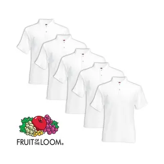 Fruit Of The Loom Poloshirt Heren Maat S 5 St (wit)