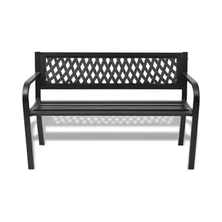 VidaXL Tuinbank 118 Cm Staal Zwart