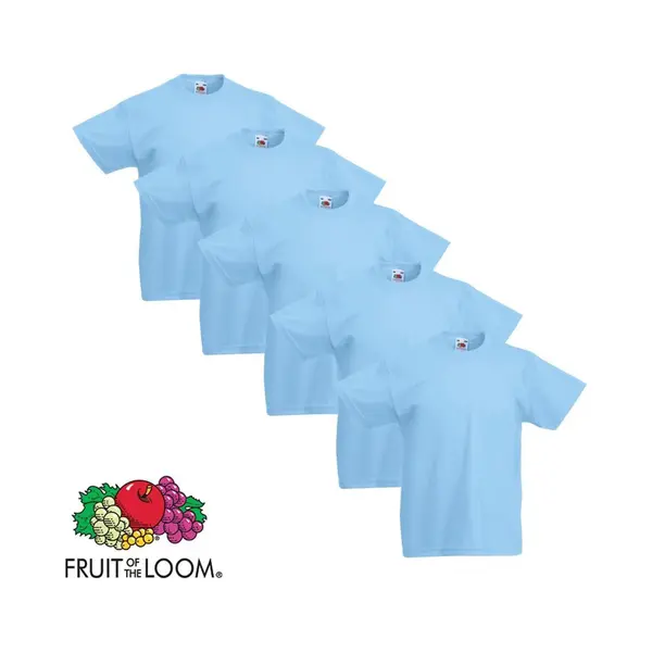 Fruit Of The Loom Original Kids T-shirt 5 Stuks Blauw Maat 152 thumbnail