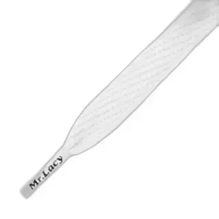Mr. Lacy - Schoenveters - Veters - Sneakerveters - Flatties - Plat - Wit - Veterlengte 130 Cm – Breedte 10 Mm