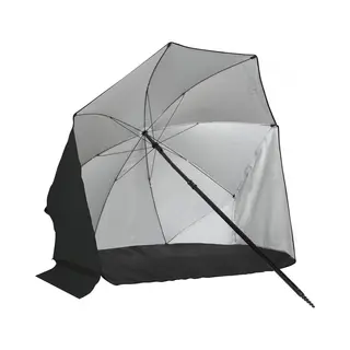 VirtuFit Strandparasol - Afneembaar Windscherm - Zwart - 160 X 180 Cm - Stevige Constructie - Incl. Draagtas
