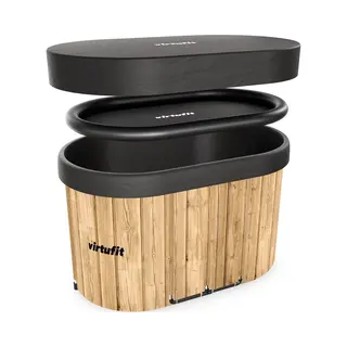 VirtuFit IJsbad Ovaal 500L - Hout - Opvouwbaar - Ice Bath - Inclusief Deksel, Thermometer & Accessoires