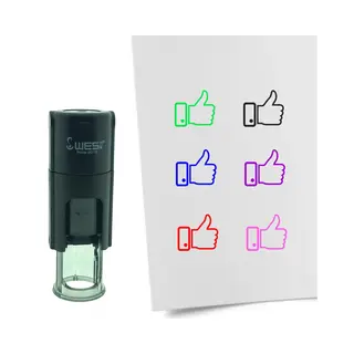 CombiCraft Stempel Like Duim 10mm Rond - Zwarte Inkt
