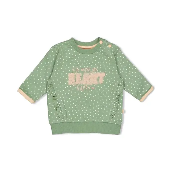 Feetje Sweater Aop Hearts Groen Mt.56 thumbnail