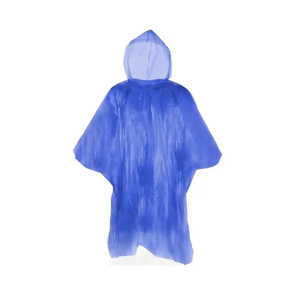 Wegwerp Regenponcho - Voor Volwassenen - Blauw - Regen Scherm - Herbruikbaar Als Je Wil - One Size - Met Capuchon thumbnail