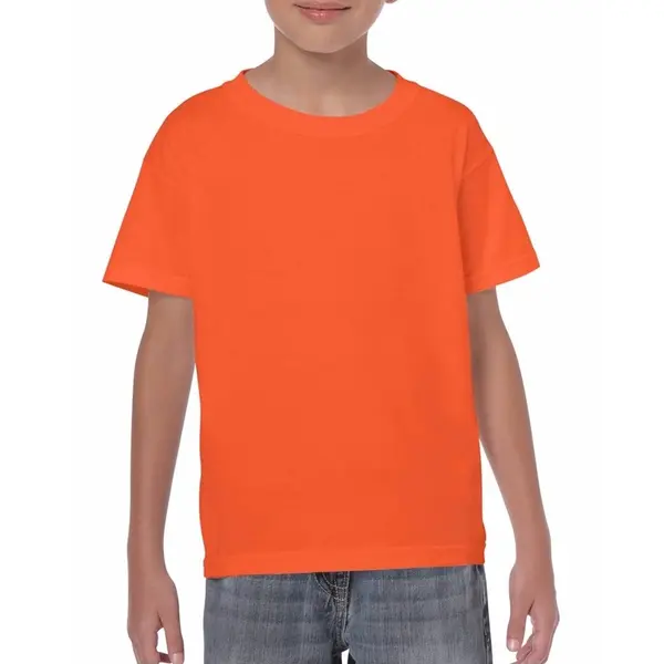 Gildan Oranje Kinder T-shirts - 150 Grams - 100% Katoen - Jongens En Meisjes - Koningsdag / Ek Wk Voetbal - Normale Pasvorm 110/116 thumbnail