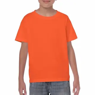 Gildan Oranje Kinder T-shirts - 150 Grams - 100% Katoen - Jongens En Meisjes - Koningsdag / Ek Wk Voetbal - Normale Pasvorm 122/128