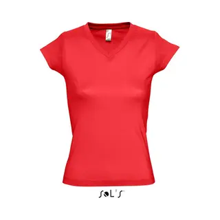 Sol's Sols T-shirt - Rood - V-hals - 100% Katoen - Slim Fit - Dames Shirts - Dameskleding 38