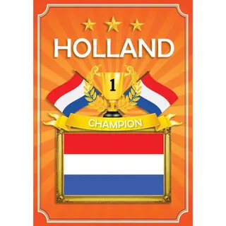 Bellatio Decorations 1x Oranje Holland Kampioen Poster - Ek/ Wk Oranje Artikelen/ Versiering Posters