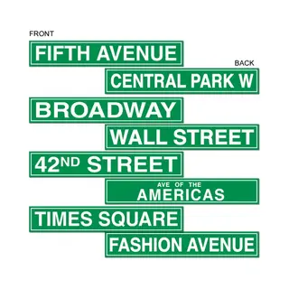 New York Straatbord Decoraties - Wegwijzers - Straatnamen - Thema Versiering Landen - 10 X 61 Cm