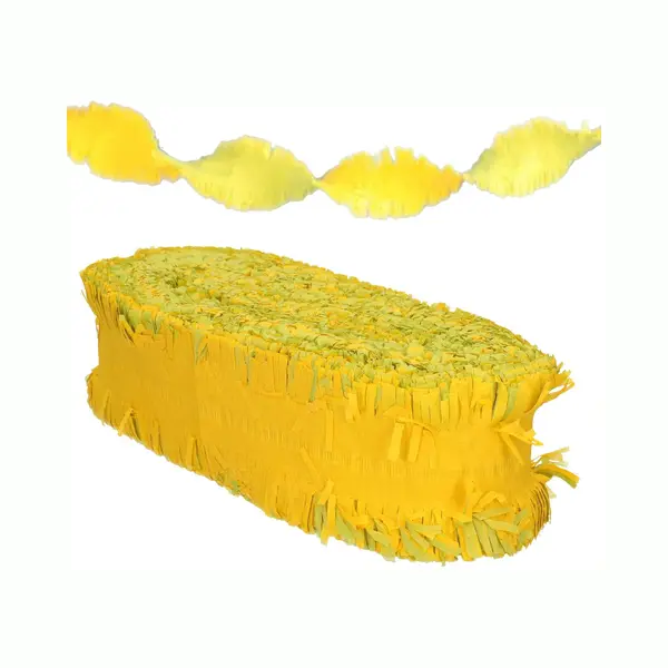Oranje Feestartikelen Crepe Papier Slinger Groen / Geel 30 Meter thumbnail