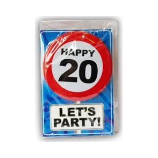 Miko Wenskaart - 20 Jaar - Verjaardag - Happy Birthday - Met Button