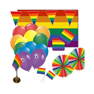 Shoppartners Regenboog Versiering Pakket - 7 Soorten Artikelen - Versiering - Thema - Pride