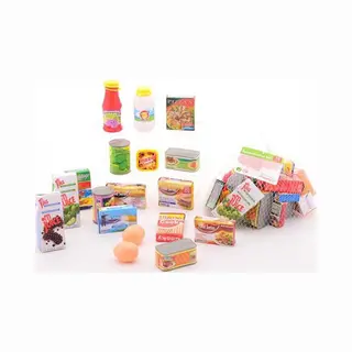 Johntoy Speelgoed Boodschappen - 18x - Supermarkt Accessoires - Winkeltje Spelen - Voor Kinderen
