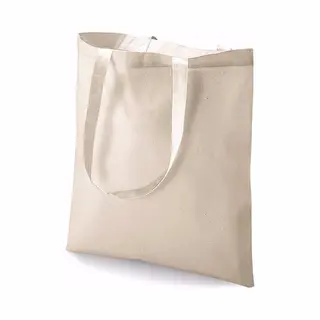 Westford Mill Draagtasje Met Hengsels - 6x - Naturel - 42x38 Cm - Katoen - 10 Liter - Boodschappen - Gymtas - Voor Kinderen En Volwassenen