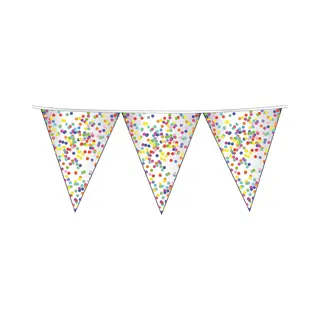Haza Confetti Thema Feest Vlaggenlijnen - Van Plastic - 10 Meter - Kinderfeestje / Kinderverjaardag - Versiering
