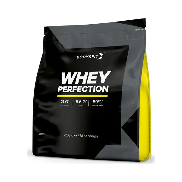 Body & Fit Whey Perfection - Proteine Poeder / Whey Protein - Eiwitpoeder Met Bcaa - Eiwitshakes - 2268 Gram (81 Shakes) - Vanille thumbnail