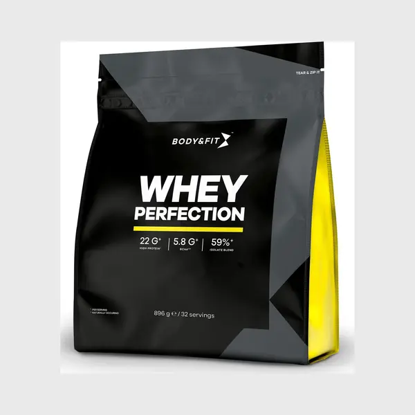 Body & Fit Whey Perfection - Proteine Poeder / Whey Protein - Eiwitpoeder Met Bcaa - Eiwitshakes - 896 Gram (32 Shakes) - Banaan thumbnail