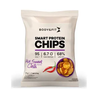 Body & Fit Smart Chips - Proteïne Chips - Minder Vet - Eiwitrijk - 1 Box (12 Zakjes) - Hot Sweet Chili