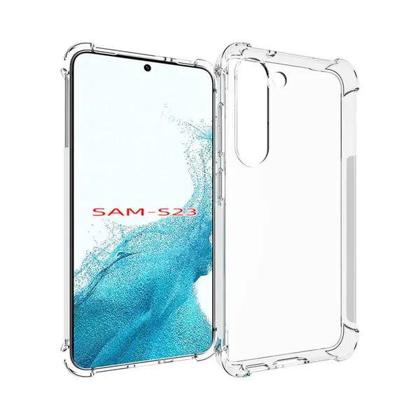 MobyDefend Hoesje - Geschikt Voor Samsung Galaxy S23 - Transparante Shockproof Tpu Backcover - Verstevigde Hoeken - Volledig Doorzichtig thumbnail