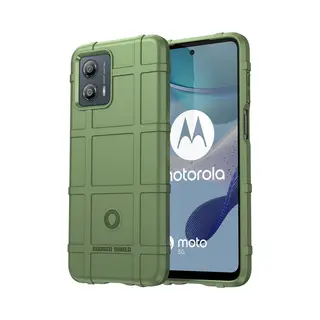 MobyDefend Hoesje - Geschikt Voor Motorola Moto G73 - Rugged Shield Tpu Backcover - Groen