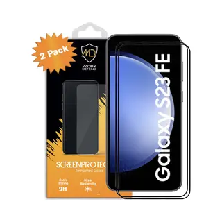 2-Pack MobyDefend Screenprotectors - Geschikt Voor Samsung Galaxy S23 Fe - Screensavers Met Zwarte Randen - Gehard Glas