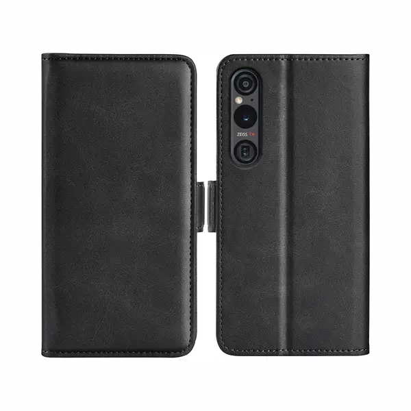 MobyDefend Hoesje - Geschikt Voor Sony Xperia 1 Vi - Luxe Wallet Book Case (Sluiting Zijkant) - Zwart thumbnail