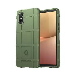 MobyDefend Hoesje - Geschikt Voor Sony Xperia 10 Vi - Rugged Shield Tpu Backcover - Groen