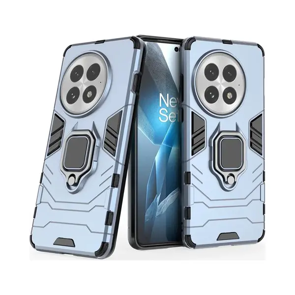 MobyDefend Hoesje - Geschikt Voor OnePlus 13 - Dubbelgelaagde Pantsercase Met Standaard - Blauw thumbnail