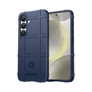 MobyDefend Hoesje - Geschikt Voor Samsung Galaxy S25 - Rugged Shield Tpu Backcover - Blauw