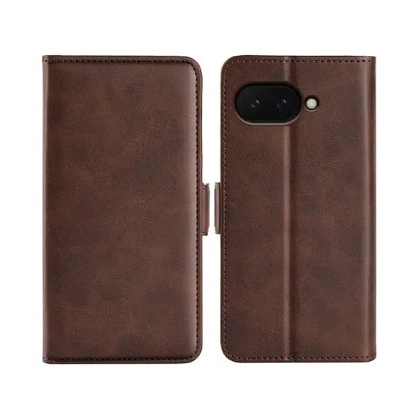 MobyDefend Hoesje - Geschikt Voor Google Pixel 9a - Luxe Wallet Book Case (Sluiting Zijkant) - Bruin thumbnail