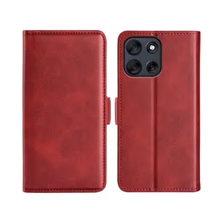 MobyDefend Hoesje - Geschikt Voor Motorola Moto G56 - Luxe Wallet Book Case (Sluiting Zijkant) - Rood