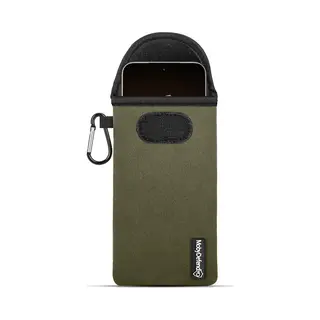 MobyDefend Hoesje - Geschikt Voor Xiaomi 15T Pro - Neopreen Pouch Met Karabijnhaak - Insteek - Riemlus - Groen