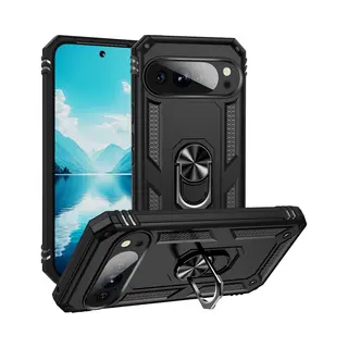 MobyDefend Hoesje - Geschikt Voor Google Pixel 10 / Google Pixel 10 Pro - Pantsercase Met Draaibare Ring - Zwart