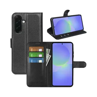 MobyDefend Hoesje - Geschikt Voor Samsung Galaxy A37 - Kunstleren Wallet Book Case (Sluiting Voorkant) - Zwart