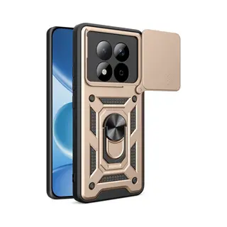 MobyDefend Hoesje - Geschikt Voor Xiaomi Redmi Note 15 Pro 5G - Pantsercase Met Draaibare Ring - Goud