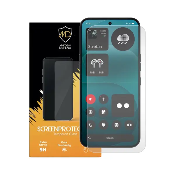 MobyDefend Screenprotector - Geschikt Voor Nothing Phone (4a) Pro - Case-Friendly Screensaver - Gehard Glas thumbnail