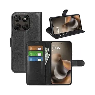 MobyDefend Hoesje - Geschikt Voor Motorola Moto G67 / G77 / G87 - Kunstleren Wallet Book Case (Sluiting Voorkant) - Zwart