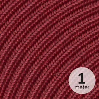 Home Sweet Home - Strijkijzersnoer Donkerrood - Stof - Bestel Per Meter - Elektriciteitssnoer 3 Aderig - Textielkabel 3x0.75m² - Vde Gekeurd