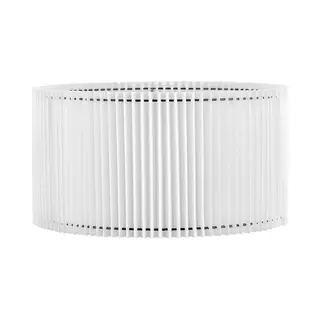 Home Sweet Home - Papieren Gevouwen Lampenkap - Cilindrisch - White - ø50 X 25 Cm - E27 Fitting - Voor Staande Lamp - Ontworpen Voor Woonkamer En