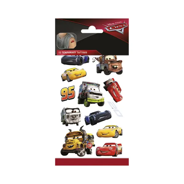funny products Cars Tattoos - Tijdelijke Tattoo - Body Glitter - Plak Tattoos - Nep Tattoo - Fake Tattoo - Kinderen - 1 Vel Met 12 Tattoos thumbnail
