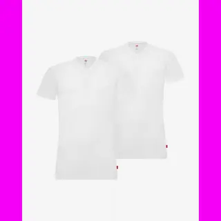 Levis Levi's V-Neck Solid T-Shirt Weiß (2er-Pack) - S