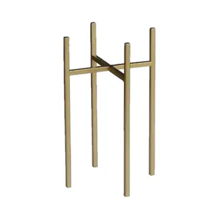 Mica Decorations Plantenverhoger - Goud - H25 X B14 Cm - Metaal - Plantenstandaard - Plantenpot/bloempot Verhoger
