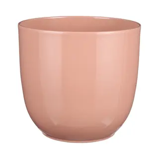 Mica Decorations Plantenpot/bloempot Tusca - Lichtroze - Keramiek - Glans - D25/H23 Cm