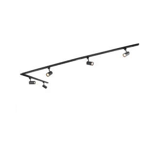 Qazqa - Modern Track Lighting System With 5 Spotlights Black 1-phase - Iconic Jeana