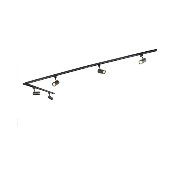 Qazqa - Modern Track Lighting System With 5 Spotlights Black 1-phase - Iconic Jeana thumbnail