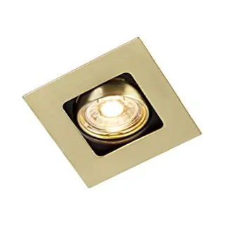 Qazqa Quadratischer Einbaupunkt Gold / Messing Drehbar Und Kippbar - Artemis